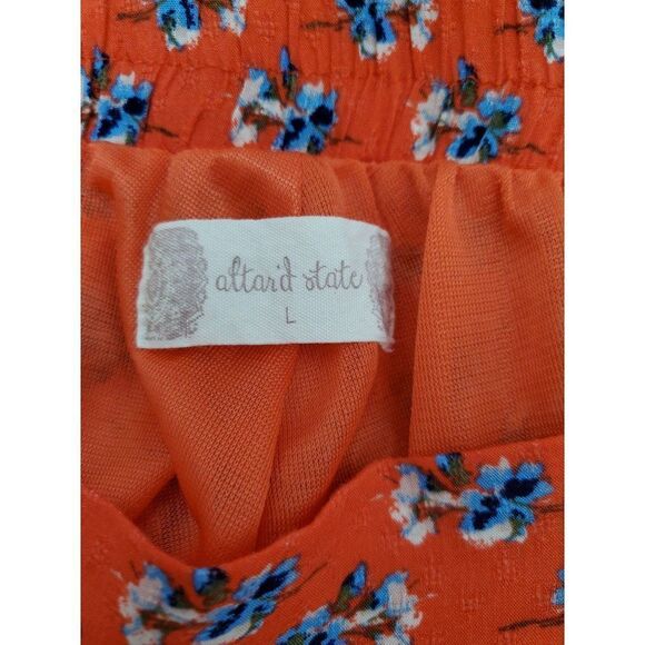 Altar'd State Lined Elastic Waist Pull On Flowy Floral Romantic Red Boho Shorts - Picture 3 of 9